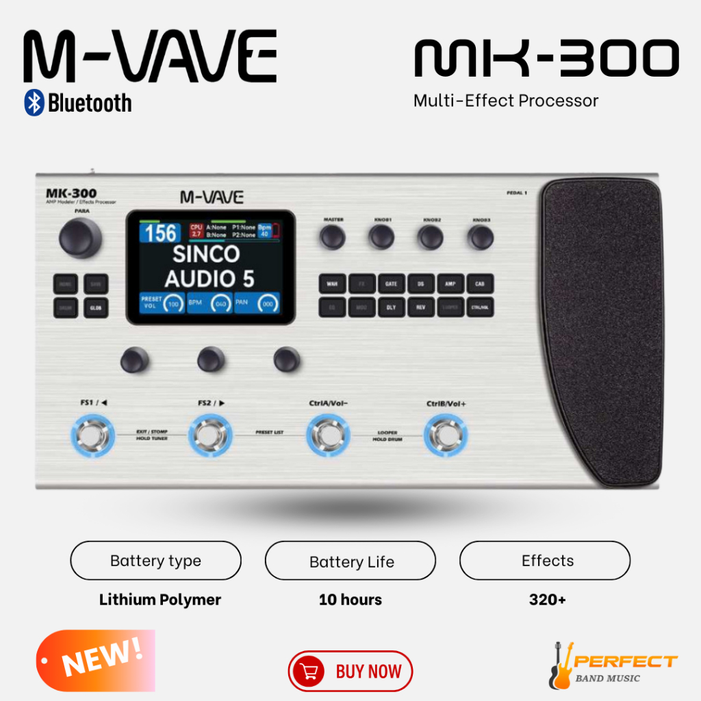 เอฟเฟคกีตาร์ M-VAVE MK-300 Guitar Multi-Effect Processor * กรุณาสอบถามก่อนสั่งซื้อ *
