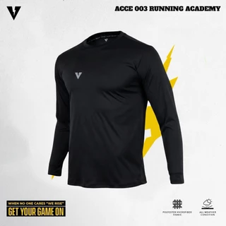 VOLT ACCE 003 RUNNING ACADEMY เสื้อวิ่งแขนยาว เสื้อออกกำลังกาย สีดำ ผ้าเบา แห้งไว