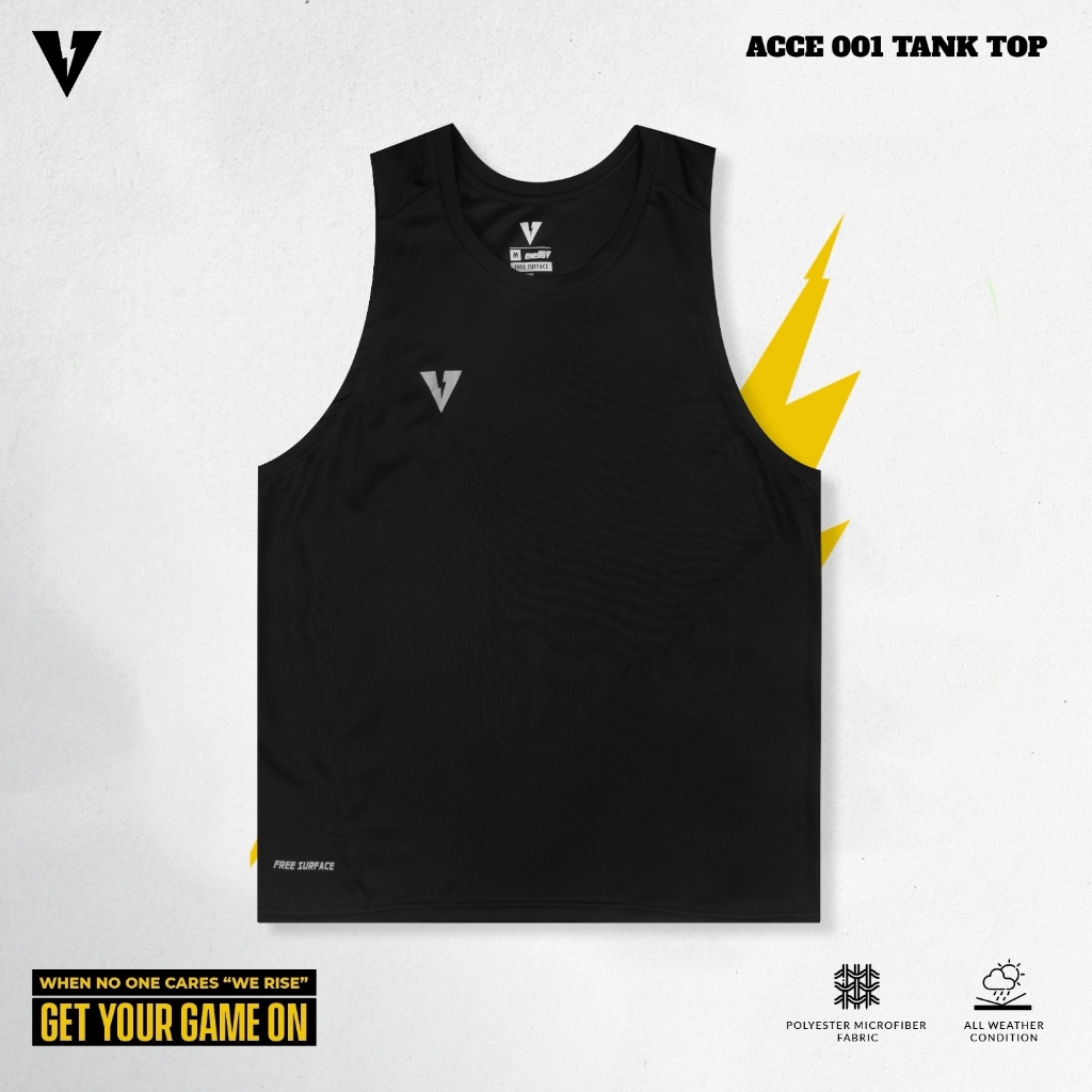 VOLT ACCE 001 ACADEMY เสื้อกล้ามวิ่ง เสื้อออกกำลังกาย  สีดำ ผ้าเบา แห้งไว