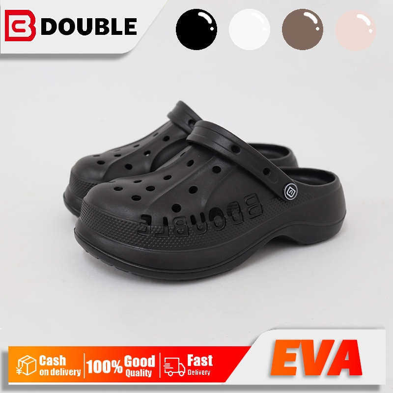 รองเท้าแตะ BB Double รูปแบบใหม่ แบบสวม หัวกลางแจ้ง หนาแต่เพียง สำหรับผู้หญิง EVA คุณภาพดี จัดส่งรวดเร็ว