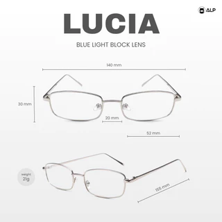 ALP Lucia แว่นกรองแสง ทรงสี่เหลี่ยม น้ำหนักเบามาก กรองแสงสีฟ้า ป้องกันรังสี UVA/UVB/UV400 ALP-BB0136