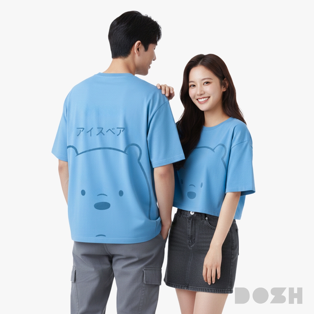 DOSH เสื้อยืดผู้หญิง-เสื้อยืดผู้ชาย (ลายคู่กัน) WE BARE BEARS DBBMT5051-DBBWT1032-BU24