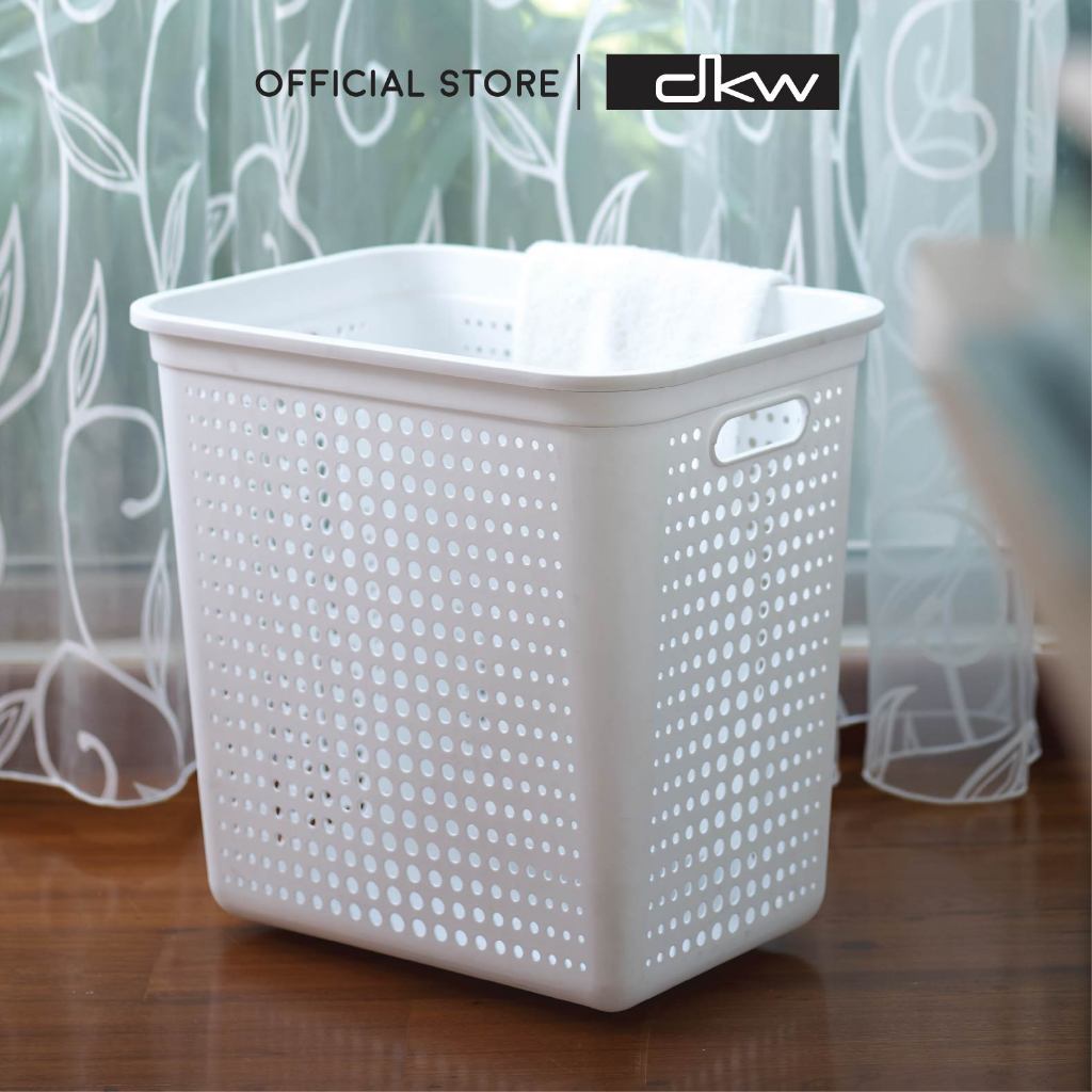 DKW HH-1222 สีขาว ตะกร้าพลาสติกอเนกประสงค์ Bubble (ไม่มีฝา) Plastic Storage Basket