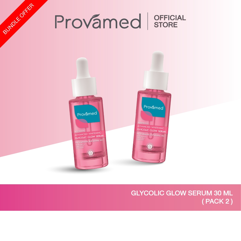 [เเพ็คคู่] PROVAMED ADVANCED WHITENING GLYCOLIC GLOW SERUM 30 ML
