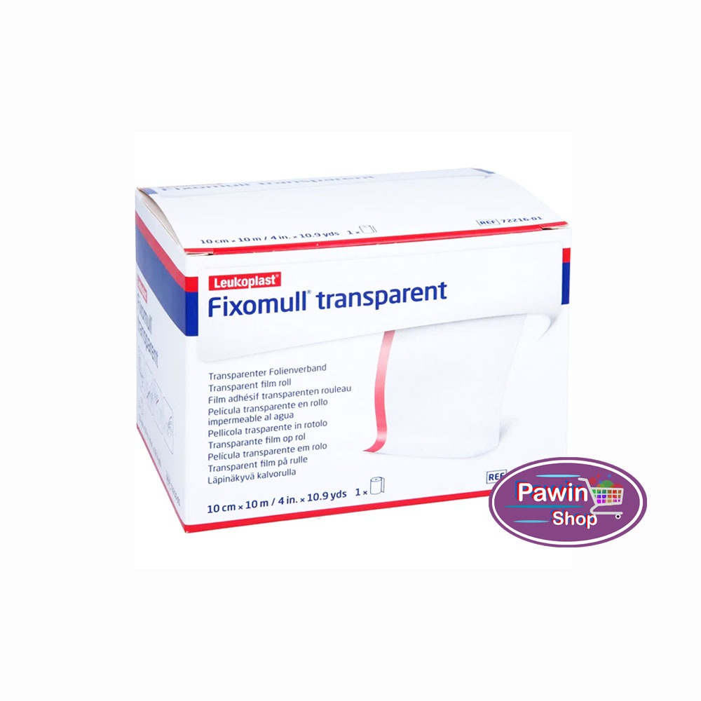 Fixomull Transparent ฟิกซ์โซมูล แผ่นฟิล์มใสกันน้ำ 10cm x 10m [1 กล่อง] BB 1302