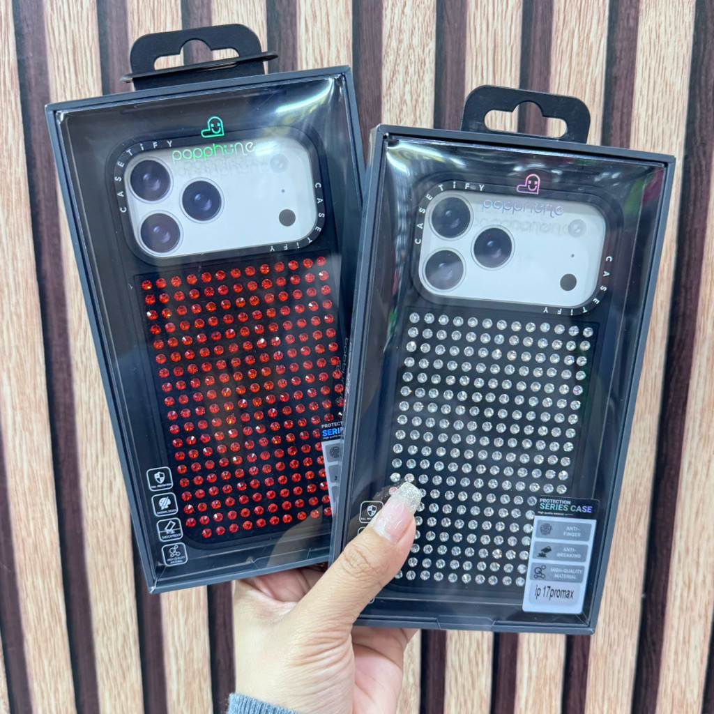 Case popphone เคสคริสตัล rhinestone สําหรับ iPhone17promax 17pro 17 16promax 15promax 14promax 13promax 13/14 พร้อมส่ง