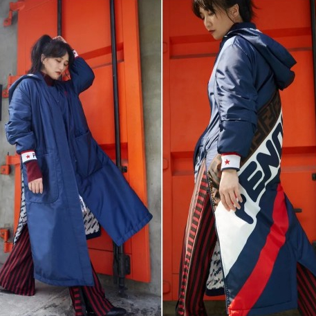 FENDI FILA เสื้อโค้ท รุ่น FENDI FILA 2018 Runway oversized logo