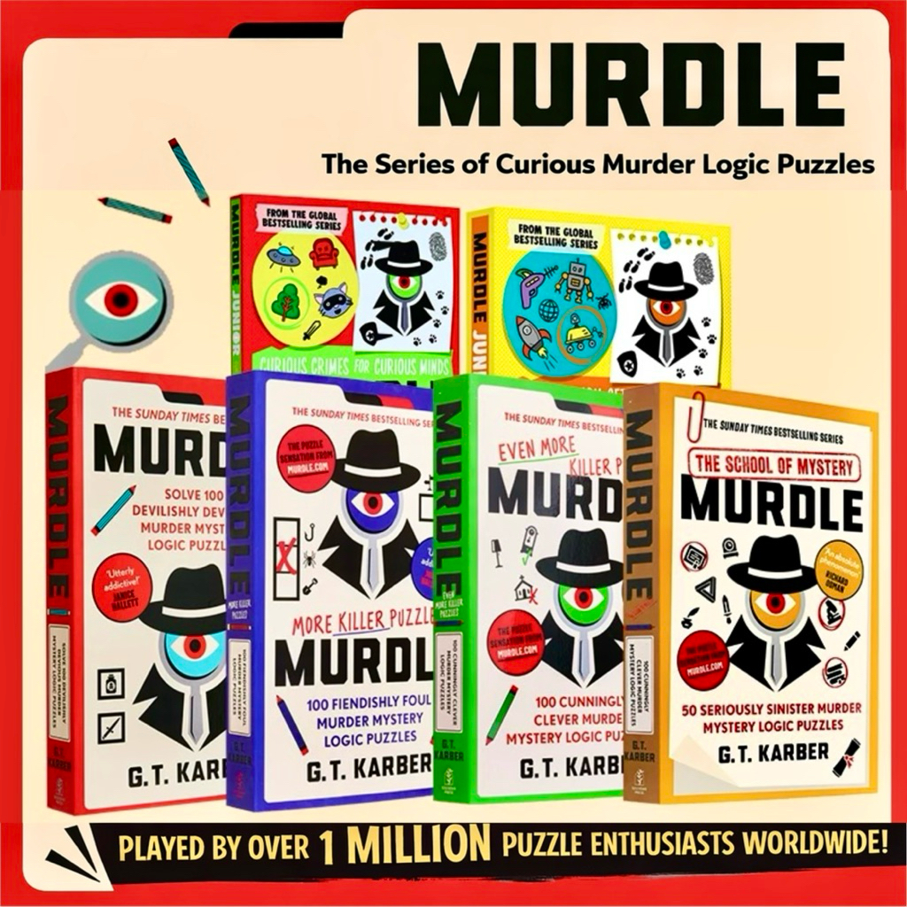 MURDLE Mystery Puzzle Books, 6 Books Set,Ages 12+, ชุดหนังสือนักสืบ | Logic Game Brain Teaser | Bestselling Worldwide
