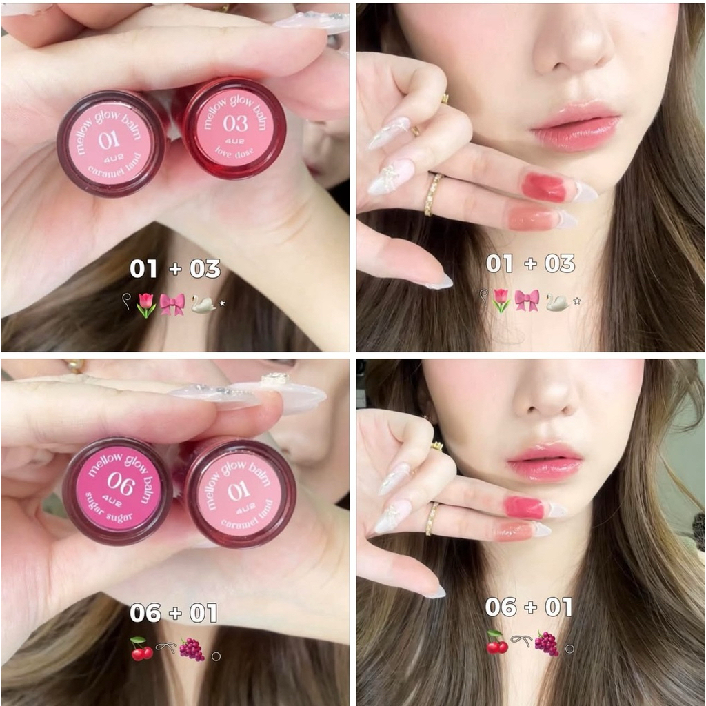 ลิปบาล์มมีสี 4U2 MELLOW GLOW BALM บาล์มบำรุงปาก ลิปบาล์ม 4u2 บำรุงริมฝีปาก บาล์มปากจือ