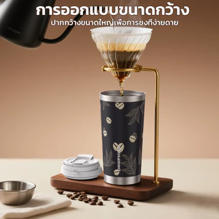 แก้วกาแฟพกพา Peliflask เก็บความเย็น แก้วกาแฟ แก้วเก็บอุณหภูมิ สแตนเลสแบบพกพา น้ำสแตนเลส 500ML
