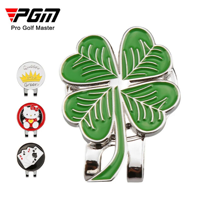 คลิปหนีบหมวกกลอ์ฟ มาร์คเกอร์ PGM (MK010) ลายคิตตี้/โคลเวอร์/ไพ่/มงกุฎ Golf Ball Mark Hat Clip สีสันสดใสสะดุดตา