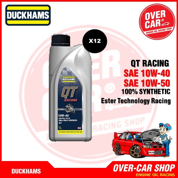 ยกลัง DUCKHAMS รุ่น QT RACING สังเคราะห์แท้ 100% JASO MA2 / API SN 10W-40 /10W-50
