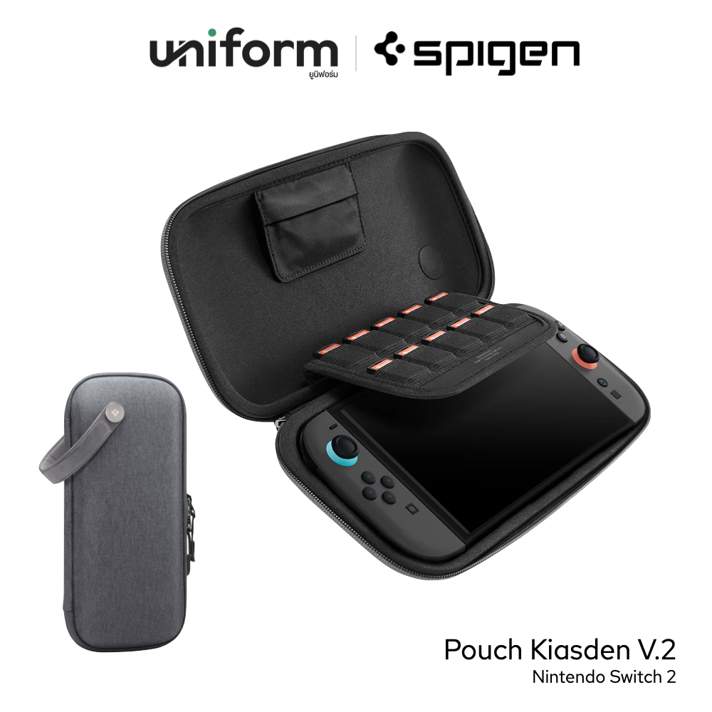 SPIGEN กระเป๋ากันกระแทก Pouch Kiasden V.2 ใช้สำหรับ Nintendo Switch 2 - Charcoal Grey