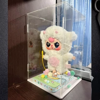 กล่องอะคริลิคใส15*15*25cm Macaron labubu upset duck Acrylic dustproof display box