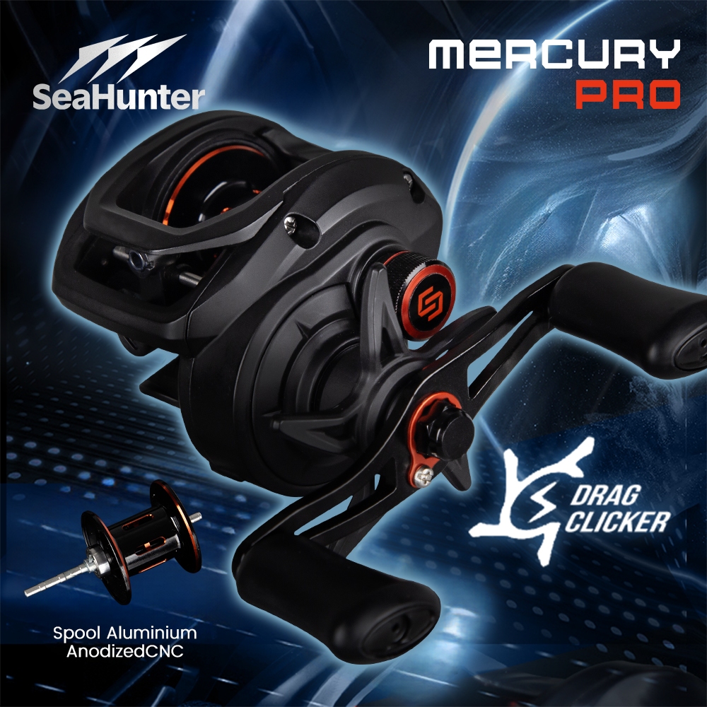รอกSeaHunter Mercury PRO  รอกเบทคาสติ้ง รอกเบทหยดน้ำ รอกหยดน้ำ 5+1BB 7.2:1 ลาก 8 กก.  รอกตกปลา