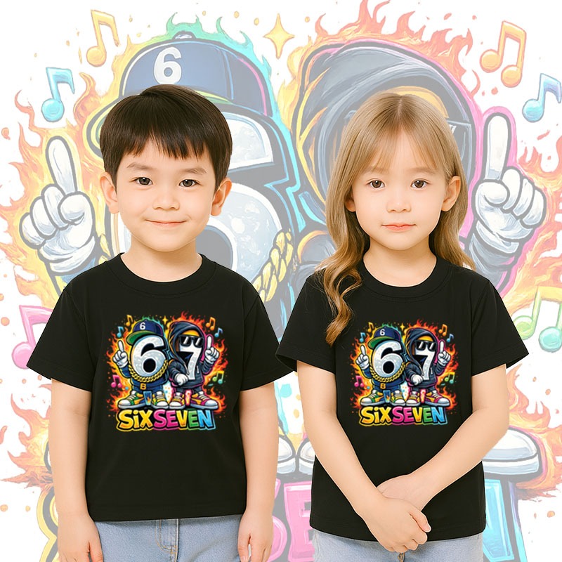 เสื้อยืดเด็ก SIX SEVEN 67 Cotton แท้ 100% คอกลม แขนสั้น ใส่สบาย kid T-shirt