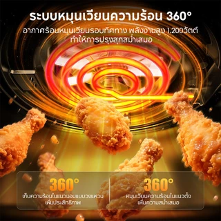 Yotex หม้อทอดไร้น้ำมัน Air fryer 1200W ความจุ 4.2L ไร้มัน ลมร้อน ควบคุมลูกบิดคู่ หม้อทอดไร้มัน เนกประสงค์