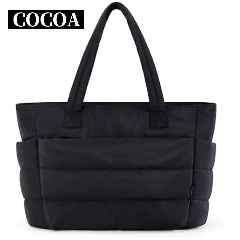 พร้อมส่งจากไทยกระเป๋าถือสุภาพสตรีแฟชั่นกันน้ําTote Bagกระเป๋าบุนวมลําลอง, กระเป๋าสะพายไหล่ผู้โดยสารความจุสูงกัน
