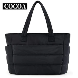 พร้อมส่งจากไทยกระเป๋าถือสุภาพสตรีแฟชั่นกันน้ําTote Bagกระเป๋าบุนวมลําลอง, กระเป๋าสะพายไหล่ผู้โดยสารความจุสูงกัน