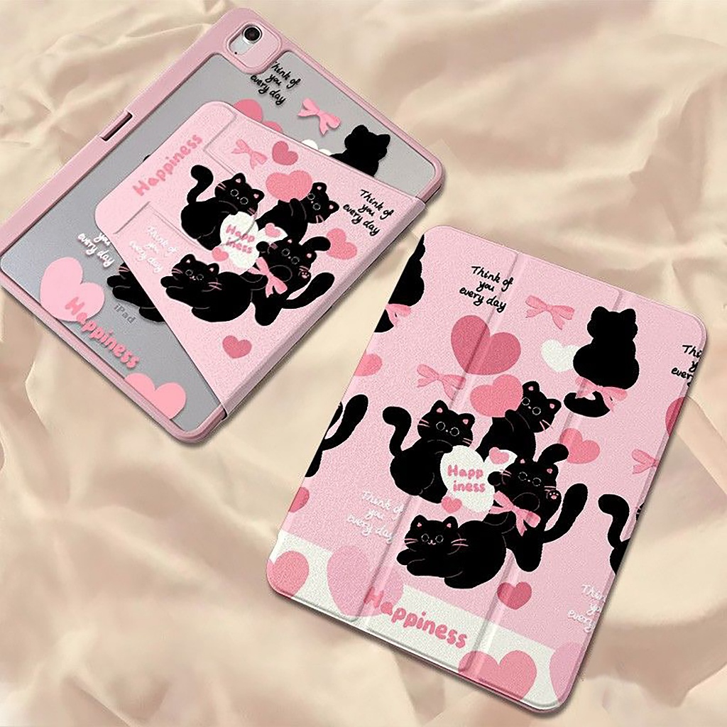 ⚡พร้อมส่ง⚡เคสiPadหมุน 360° Air7 Gen10 Air6 ที่ใส่ปากกา Bow Kitten เคสไอแพด Gen11 Pro11/13 2025 Gen9