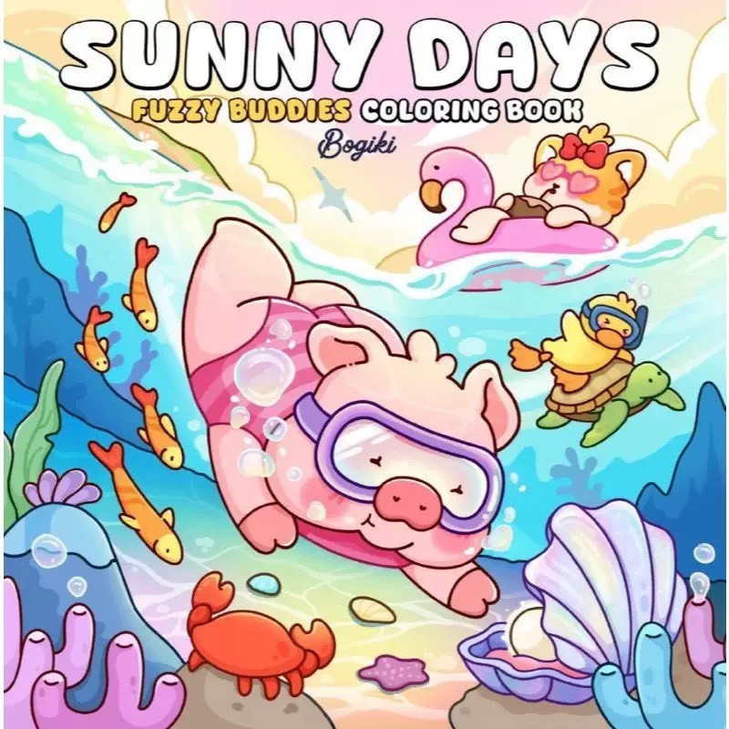 [พร้อมส่ง] NEW!! สมุดภาพระบายสี SUNNY DAYS ภาพน่ารัก ลายเส้นชัด ฝึกสมาธิ ระบายสนุก