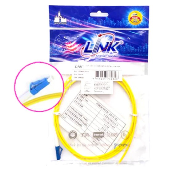 Link UFP920S01-1.5 LC Pigtail Fiber Optic, SM/OS2 Simplex, (900 μm Buffer)/UPC, L1.5 m. LC พิกเทล