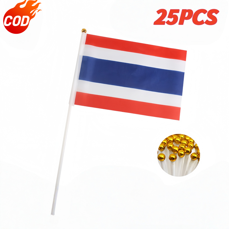ส่งจากไทย 25PCS ธงชาติไทย ธงไทยเล็ก ธงโบกชาติไทย