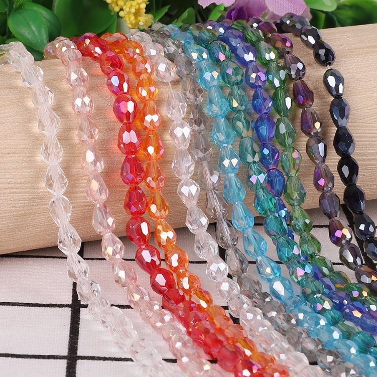 ลูกปัดคริสตัลออสเตรียเจียระไนทรงหยดน้ำ 4x6mm 70 ชิ้น/ล็อต สำหรับ DIY งานเครื่องประดับ