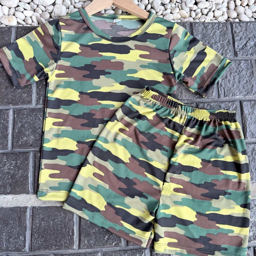 ชุดเด็ก ลายทหาร พราน แขนสั้น+ขาสั้น ผ้าไมโครนิ่มใส่สบาย โพลีเอสเตอร์ ทหารพราน (ส+ส)แขนสั้น+ขาสั้น - รูปที่ 2