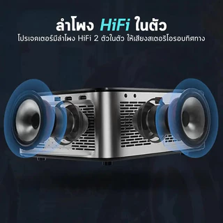 GOOJODOQ เครื่องฉายภาพ โปรเจคเตอร์ Projector Full Hd 1080p 15500 Lm รองรับ Android Wifi 8k 700Ansi