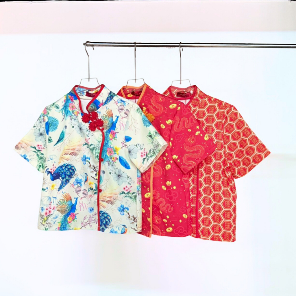 Lawyer Store | [5211817] เสื้อตรุษจีน พิมพ์ลาย งานตรุษจีน เนื้อผ้าไม่ยืด กระดุมใช้งานได้จริง เนื้อผ้าไม่ต้องรีด ยับยาก