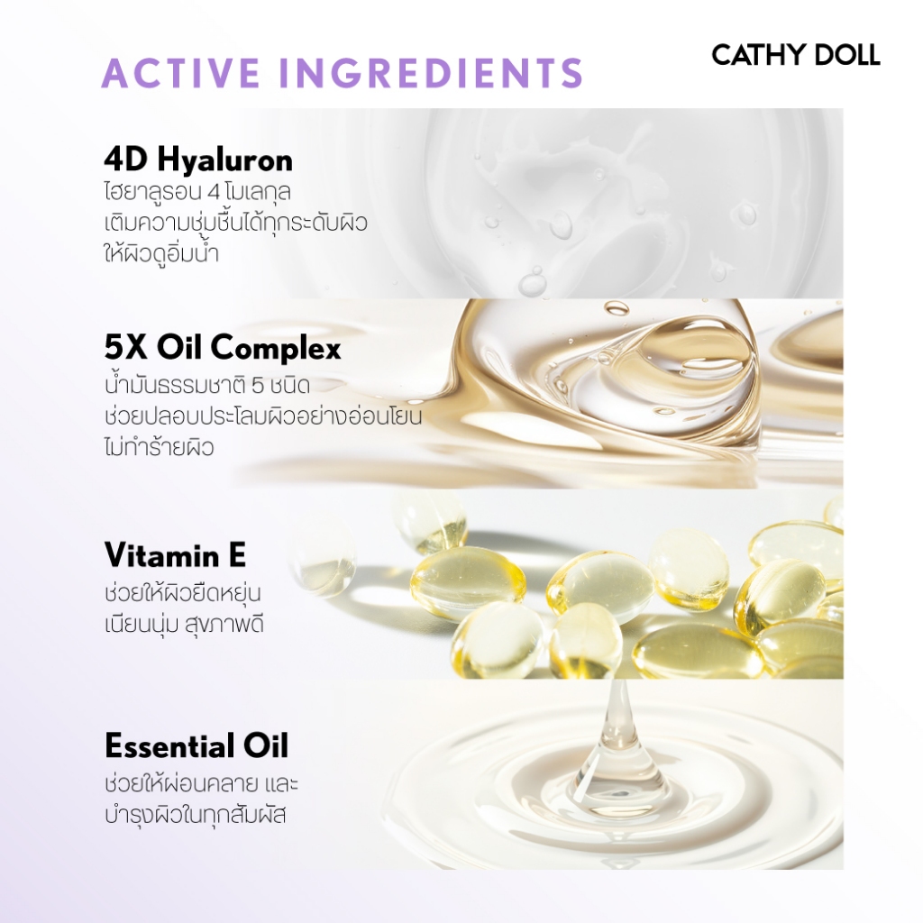 [สินค้าใหม่ ลองเลย] Cathy Doll ไฮยาลูรอนลิปแอนด์อายเมคอัพรีมูฟเวอร์แพด 25 แผ่น เคที่ดอลล์ - รูปที่ 6