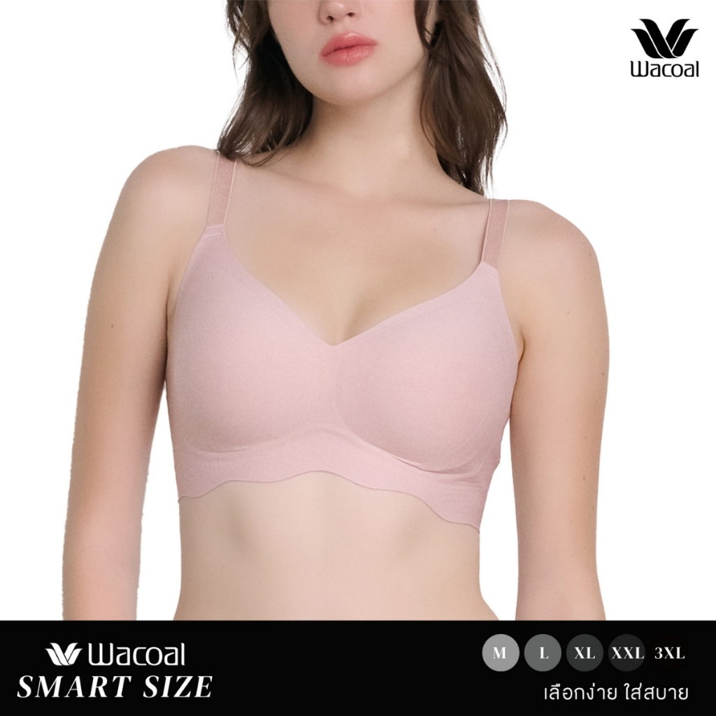 Wacoal Smart Size บราไร้โครง ฟองน้ำบาง 10 มิล รุ่น WB5X88 สีชมพู (CP)
