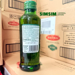 น้ำมันมะกอกไขมันดี สำหรับทานสด Bertolli Extra Virgin Olive Oil เบอร์ทอลลี่ เอ็กซ์ตร้า เวอร์จิ้น(น้ำมันธรรมชาติ) 250 มล.
