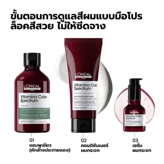 L'Oreal Professionnel Vitamino Color Spectrum Shampoo แชมพูเขียวหักล้างประกายแดง ล็อคสีผมยาวนาน 100 วัน 300ml