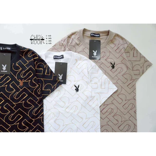 มาใหม่ล่าสุดเสื้อยืดเพลบอยสกรีนทั้งตัว คอกลมแขนสั้นผ้าคอตตอนแท้100%
