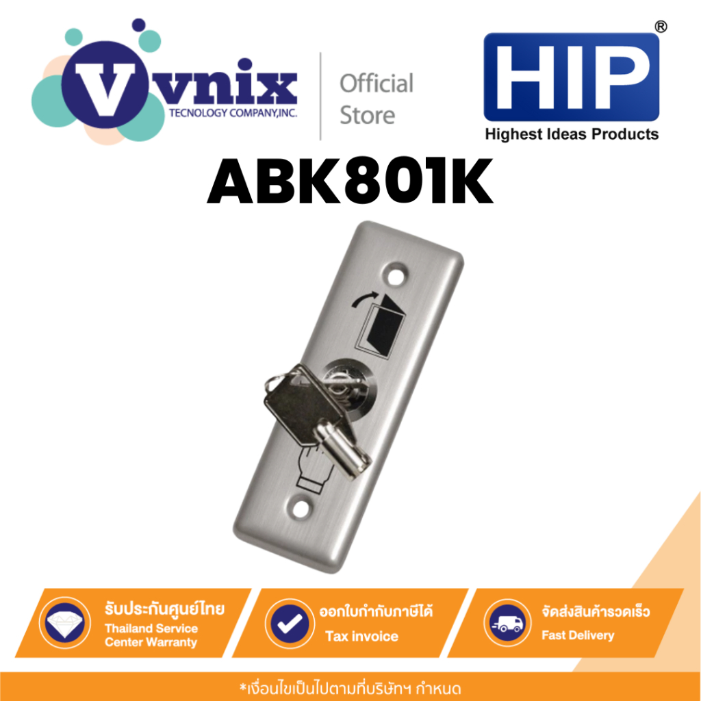 HIP ABK801K Stainless Steel Key SwitchBy Vnix Group