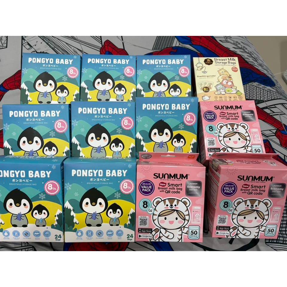 ถุงเก็บน้ำนม PONGYO BABY บอกอุณหภูมิ 8 ออน = 8 กล่อง