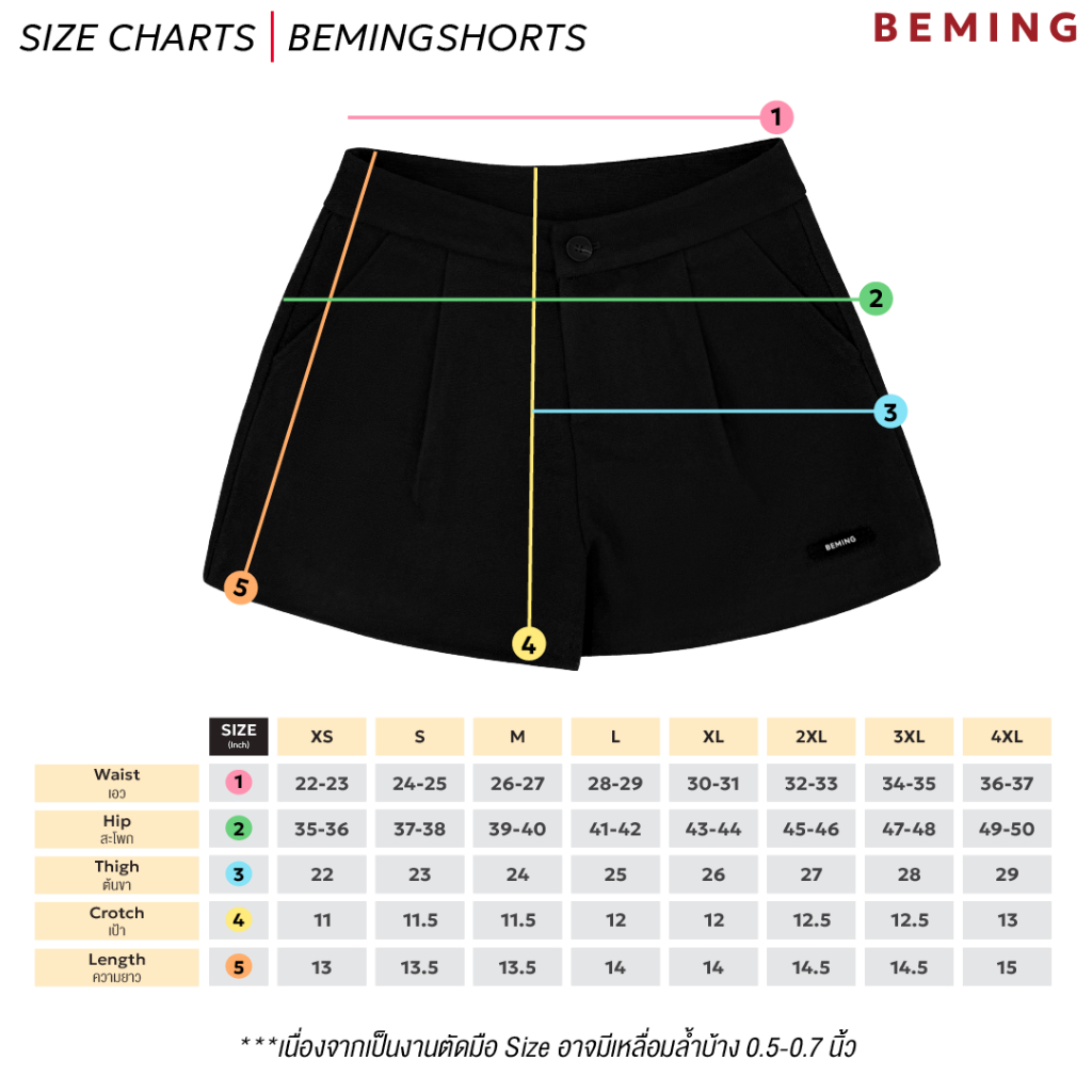 Bemingshorts046(XS-4XL)-Tailored Shorts – กางเกงขาสั้นทรงเรียบ ที่หยิบมาใส่ได้บ่อย รูปที่ 8