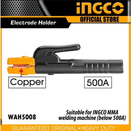 INGCO WAH5008 คีมจับอ๊อก คีมจับเชื่อม 500 A ใช้สำหรับจับลวดเชื่อม หัวจับทองแดงแท้