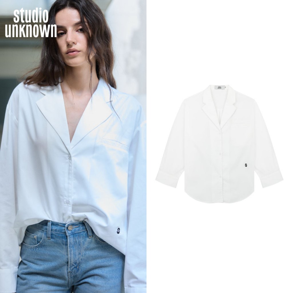 STUDIO UNKNOWN -  SS26 Jerry Suit Oversized Shirt เสื้อเชิ้ตโอเวอร์ไซส์ดีไซน์ปกสูท
