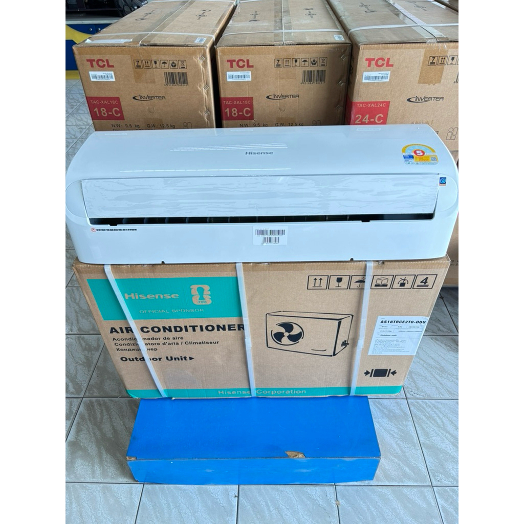 แอร์ใหม่HISENSE 18000btu ระบบinverter ประหยัดไฟเบอร์ 5 รับประกันนาน 12 ปี สินค้าใหม่แกะกล่อง