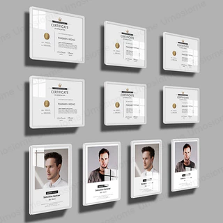 (ตั้ง/นอน) สไตล์2ใน1 ป้ายอะคริลิคติดผนัง ป้ายอะคริลิค กรอบติดผนัง ขนาด A4