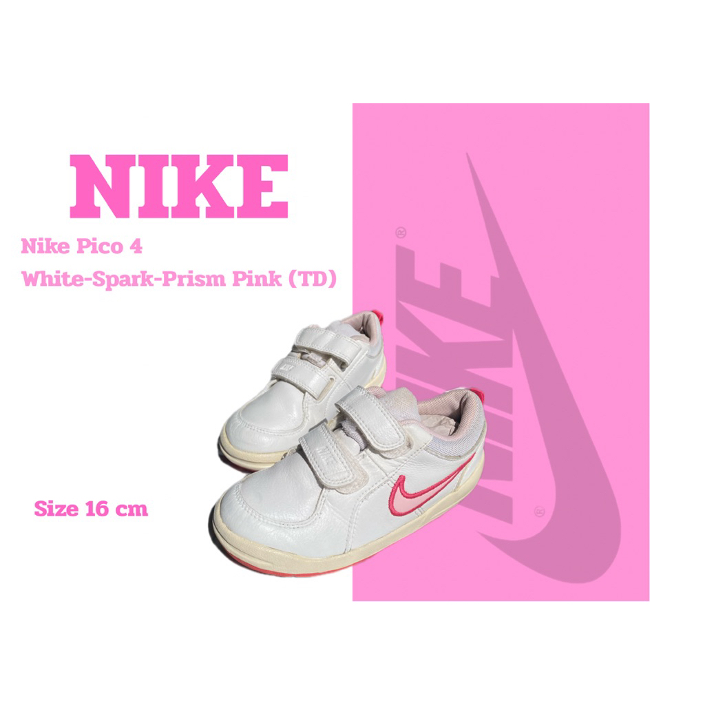 รองเท้าเด็กมือสอง Nike Pico 4 White-Spark-Prism Pink (TD)size 16 cm
