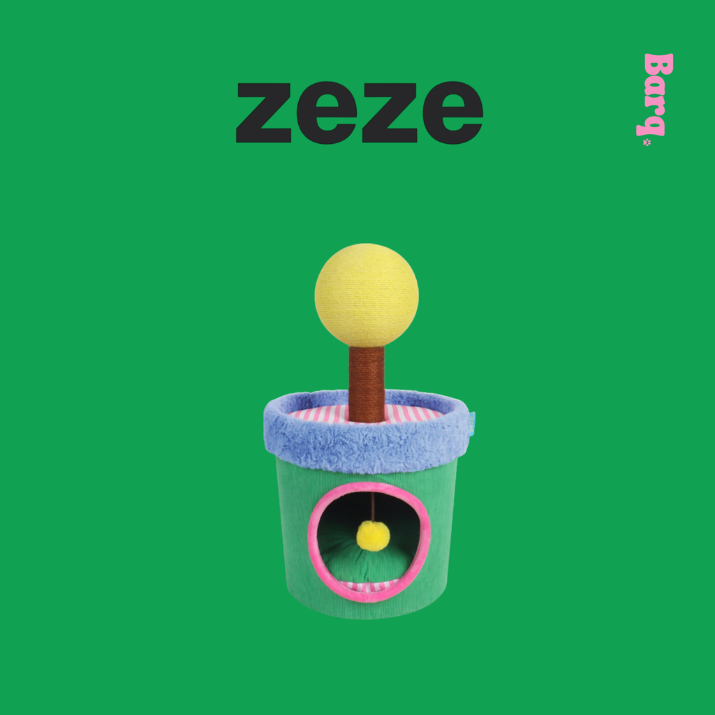 zeze บ้านแมวคอนโดลับเล็บ - รุ่น Spring, Lollipop Pet House ที่นอนแมว ที่ลับเล็บ ลูกบอลลับเล็บ barq.