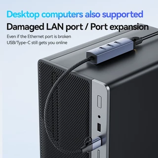 Seamwi Gigabit Network Adapter With USB 3.0 HUB 3 Ports Type C 1000Mbps Network Adapter แล็ปท็อป