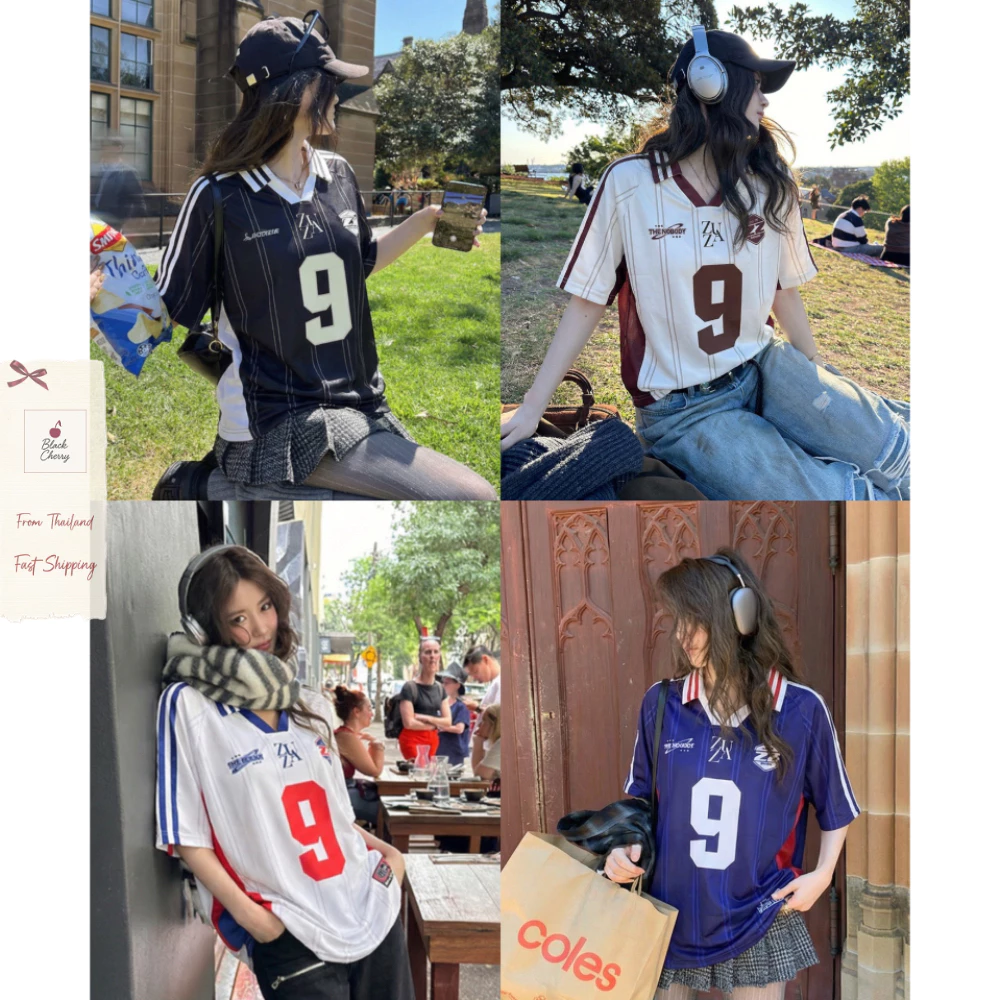 เสื้อโปโลผู้หญิง/Unisex คอปก แขนสั้น Oversize ผ้าไมโคร นุ่มลื่น ใส่สบาย ลุคมินิมอล | Black Cherry