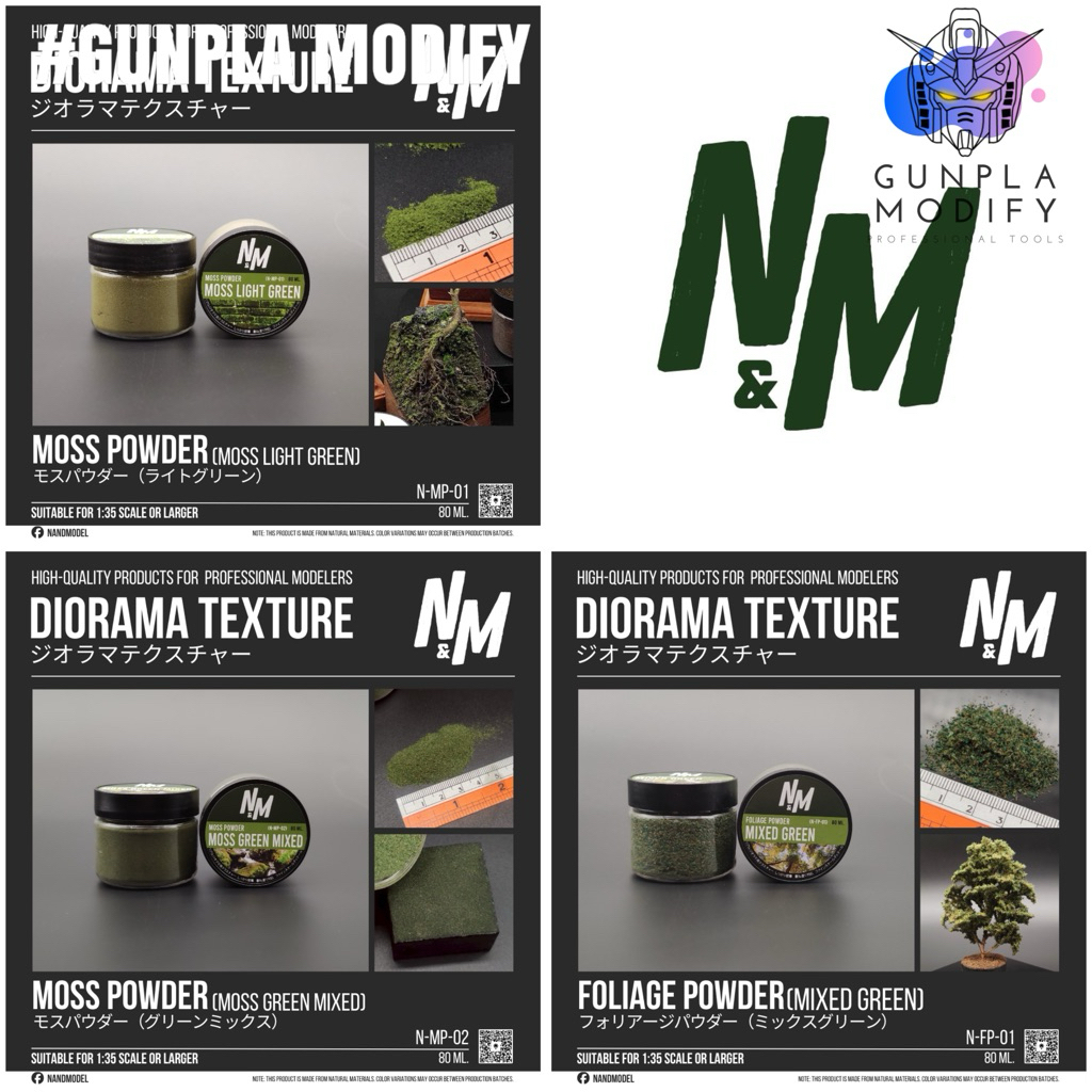 N&M ผงมอสโรย สำหรับทำฉากไดโอราม่า ขนาด 80 ml