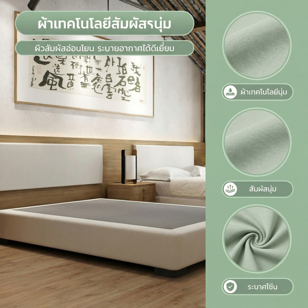 WHF เตียงนอน bed เตียงบล็อก โครงไม้เต็ง รูปที่ 6