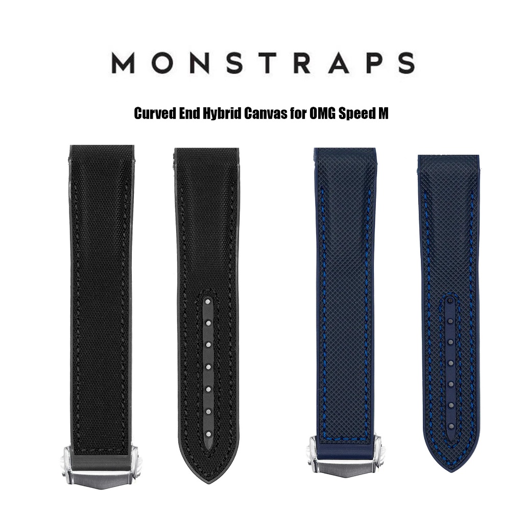 สายนาฬิกาแบบยางรุ่น Monstraps Curved End Hybrid Canvas for OMG Speed M